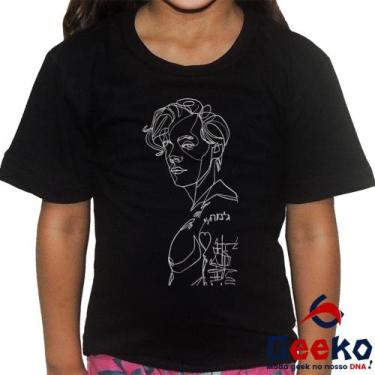 Imagem de Camiseta Infantil Harry Styles 100% Algodão Geeko 03 - DNA Geek, Preto