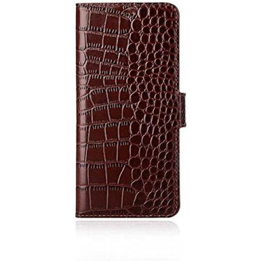 Imagem de ZEDEVB Capa de telefone flip magnética padrão de crocodilo, para Apple iPhone 14 Plus Case 2022 Stend Função Folio Capa de couro com porta-cartão (Cor: CAF)