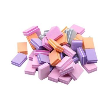 Imagem de Bloco De Lixa Esponja Mini Bicolor Para Unhas, 10, 20, 40 Peças, Ferra