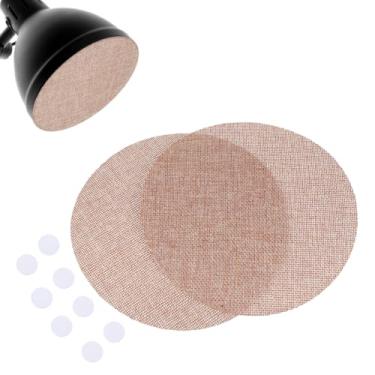 Imagem de HOMSFOU Difusor de abajur de 2 peças: Difusor de abajur de tecido de 15 cm - Design de duas camadas para luz de teto, lustres, Downlights e holofotes (marrom claro)