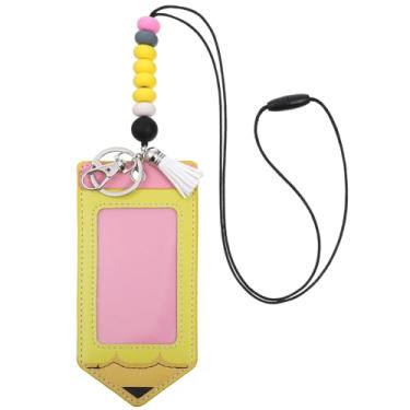 Imagem de Cordões de professor de lápis para crachás de identificação e chaves, lápis engraçados com cordão separável, suporte de crachá de silicone, suporte para crachá de professor, presente de escritório