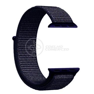 Imagem de Pulseira Nylon Para Iwo Smartwatch 42mm 44mm - Azul Meia Noite