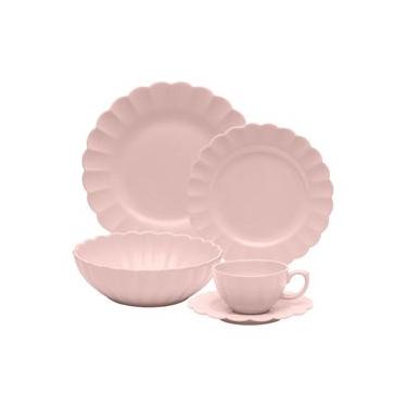 Imagem de Jogo de Jantar Chá 30 Pçs Porcelana Oxford Flora Dália: Rosa Suave