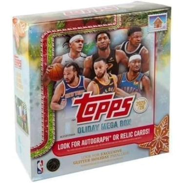 Imagem de 2025-26 Topps Holiday Basketball Trading Card Mega Box (Look for Autograph or Relic Cards)