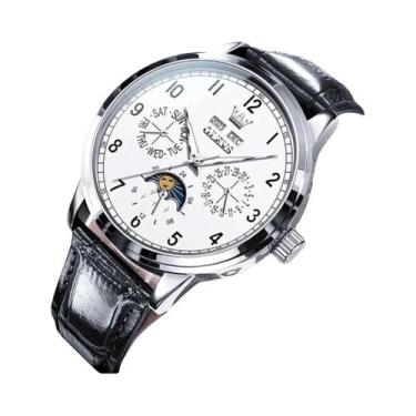 Imagem de Relógio Mecânico Automático De Luxo Masculino OLEVS 6698 Com Fase Luna