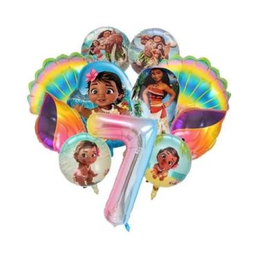 Imagem de Conjunto De Balões Moana Aventura No Oceano 11 Peças Decoração Para Ch