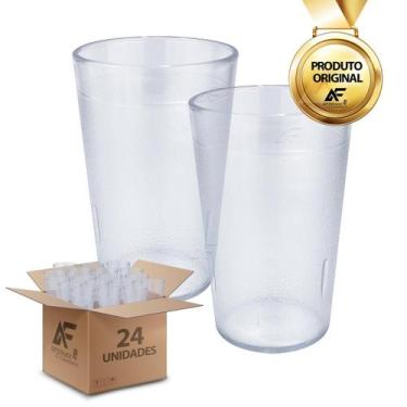 Imagem de Kit com 24 Copos Transparente em Policarbonato Inquebrável 250ml - Afe