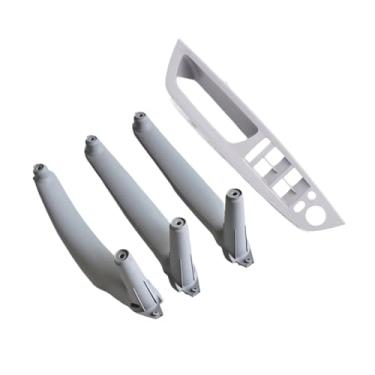 Imagem de Interior do carro dianteiro traseiro esquerdo direito maçaneta da porta dentro do painel da tampa substituição LHD RHD Compatível com BMW X5 X6 E70 E71 E72 2007 2008 2009 2010-2013(Gray 4Pcs LHD)