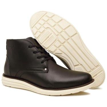 Imagem de Bota casual masculina conforto couro preto  - Galsax, Preto, Masculino