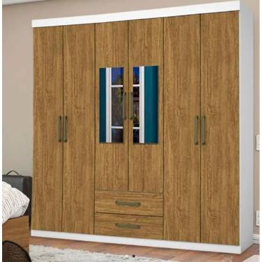 Imagem de Guarda Roupa Áries Com Espelho Bco/Cinamomo - Carioca Móveis