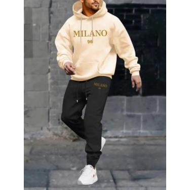 Imagem de Conjunto Moletom Calça e Blusa Canguru Flanelado Casual Milano - Marke