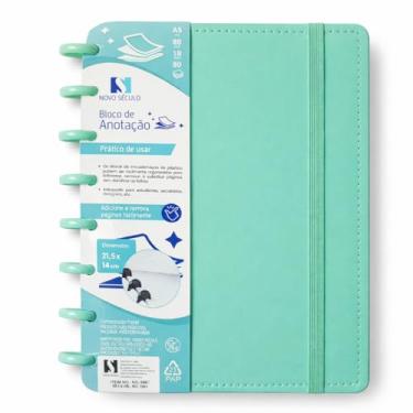 Imagem de Caderno Inteligente A5 Com Discos Capa Dura 80 Folhas Universitario Escolar Faculdades (Verde)