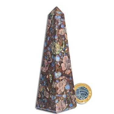 Imagem de Obelisco Riolita Rosa Natural Lapidação Manual 12 a 13cm - CristaisdeC