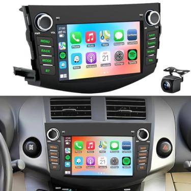 Imagem de Rádio estéreo de carro 4 + 64 G para Toyota RVA4 2006 2007 2008 2009 2010 2011 2012 sem fio, Android Auto, tela sensível ao toque de 17 cm, GPS Navi WiFi, câmera de reserva, botão físico FM