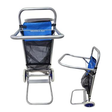 Imagem de Carrinho de Mesa Cinza Para Praia Alumínio C/ Avanço Gorillaz