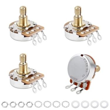 Imagem de Banworks Potenciômetros de latão B500K M8 Thread tamanho completo para guitarras métricas, eixo curto dividido de 18 estrias (comprimento de 15 mm) para Epiphone Les Paul LP/SG Squier Strat/Tele