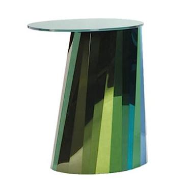 Imagem de Mesa lateral pequena, mesa de canto redonda ideal para espaços pequenos, mesas laterais para sala de estar, quarto, estrutura de metal com mesa de vidro temperado, mesa de centro de destaque, ótima