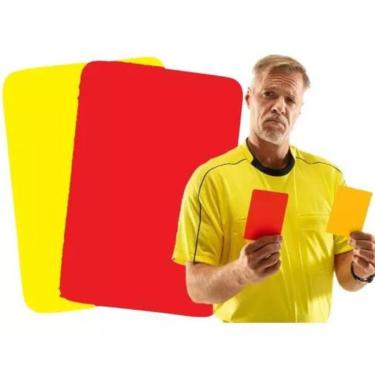Imagem de Cartão de Arbitro Profissional Juiz de Futebol Amarelo e Vermelho-Unissex