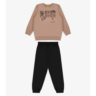 Imagem de Conjunto Infantil Blusão Com Calça Rovi Kids Marrom-Masculino