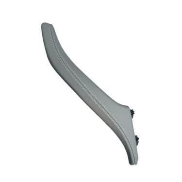 Imagem de Interior esquerda direita maçaneta da porta do passageiro couro genuíno puxador da porta interna Compatível com bmw série 5 f10 f11 f18 520i 523i 525i 528i 535i(Left side-grey)