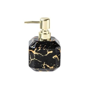 Imagem de Banheiro 380 ml Loção Empurrada Grande Capacidade Frasco de Cerâmica Xampu Gel de Banho Dispensador de Sabão Líquido Frasco de Bomba (Preto)