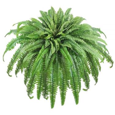 Imagem de Samambaias artificiais falsas grandes, samambaias artificiais de 172 cm para uso ao ar livre, grande, resistente a UV com folhas longas, adequado para plantadores, varandas, casa, jardim, pátio