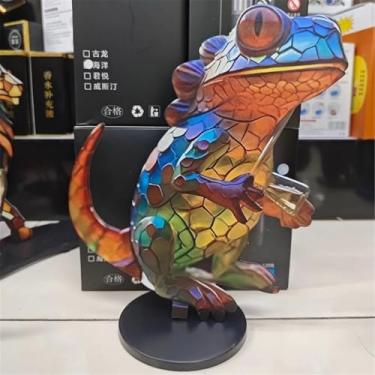 Imagem de Ornamentos de Estátua Decoração Mesa com Metal em Galho Arte Plana e Vívida Ornamento Lateral Escultura para Casa Escritório Colecionável