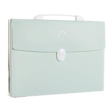 Imagem de Organizador de arquivos 13 bolsos tamanho A4 pasta expansível para arquivos, armazenamento de documentos, bolsa de órgão, escritório, escola, material de escritório (verde)