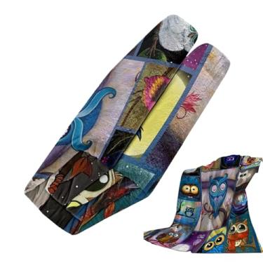 Imagem de Cobertor Animal, Mantas Macias e Quentes de Coruja, Cobertor De Pelúcia Estampado, Para Mulheres, Crianças, Casa, Campismo, Cadeira, Sofá, Cama, Sala De Estar, Quarto, Exterior, Viagem