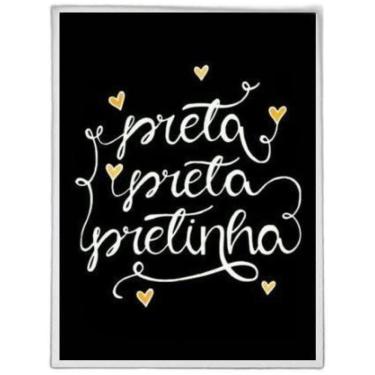 Imagem de Quadro Decorativo Preta Pretinha 24X18Cm Madeira Branca