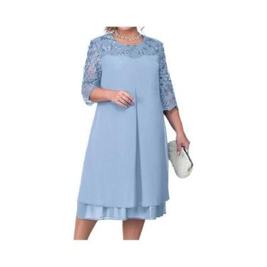 Imagem de Vestido De Verão plus Size Com Bordado Floral E Patchwork Para Mulhere