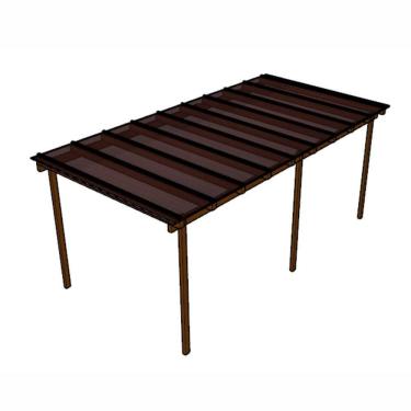 Imagem de Kit Policarbonato Bronze 10mm 6,00m X 6,00m - Perfis Naturais Bronze: 35% De Transmissão De Luz