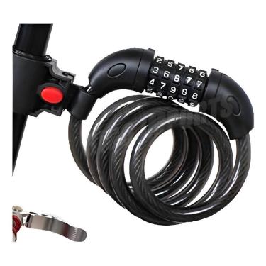 Imagem de Trava Tranca Cadeado Grosso Bike E Moto Segredo 1200Mmx12Mm