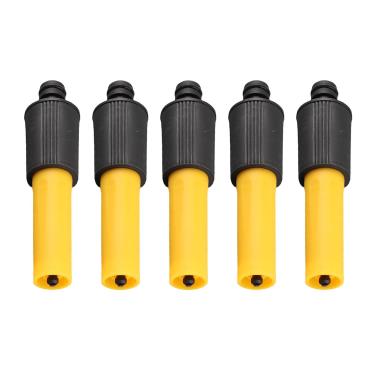 Imagem de 5 peças de bocal de mangueira de alta pressão ABS amarelo preto ferramenta de irrigação de jardim com revestimento macio TPR