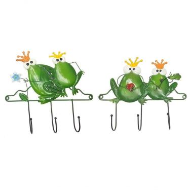 Imagem de Gancho De Ferro Duplo Para Chapeu Bolsa Bone Enfeite Casal Sapo Pendura Kit Com 2 (pt-c-i)