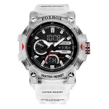 Imagem de Relógio De Quartzo Masculino Esportivo Digital Led 5atm A Prova D´agua Branco