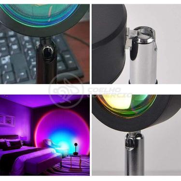 Imagem de Mini Ring Light Sunset Projetor Lâmpada Usb Arco Íris