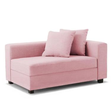 Imagem de Recamier Divã Aspen 1,40m material sintético Rosa Bebe - Inova Decoraç