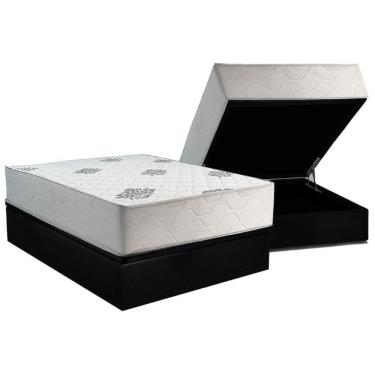 Imagem de Cama Box Baú Casal + Colchão Ortopédico Inovaflex Comfort Premium
