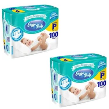 Imagem de Kit 2 Pacotes Fraldas Descartaveis Infantil Enzzo Baby P - Total 200 U