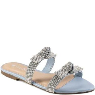 Imagem de Rasteira Bico Folha Knots com Strass Verão Via Uno 508045-Feminino