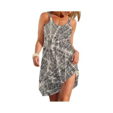 Imagem de Vestido Sem Mangas Estilo Étnico Feminino Casual De Verão Moda Elegant