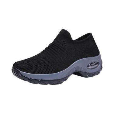 Imagem de Tênis Femininos Respiráveis Para Caminhada, Moda Em Tecido Fly Weaving