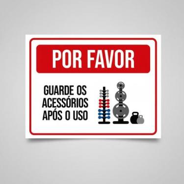 Imagem de Placa Acm Academia Guarde Acessórios Após Uso 18X23 - Sinalizo