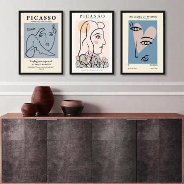 Imagem de Kit 3 Quadros Artes Picasso Mulheres - Candy Colors 24X18Cm
