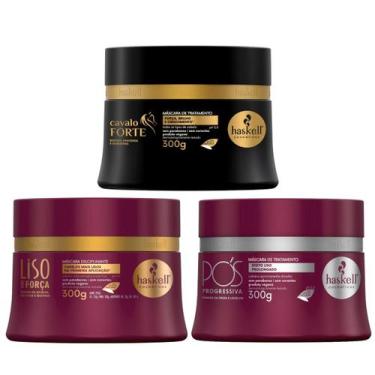 Imagem de Cronograma Capilar Haskell Para Cabelos Alisados e Lisos 3 Máscaras de