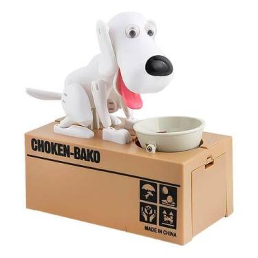 Imagem de Cofrinho Cachorro Que Come Moeda Marrom - Nilo-imports, Branco