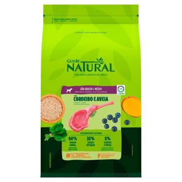 Imagem de Ração Guabi Natural para Cães Adultos de Raças Médias sabor Cordeiro &