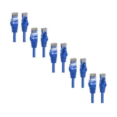 Imagem de Kit 5 Cabos de rede Cat6 Patch Cord Internet Montado 50cm - Zong