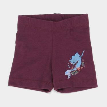 Imagem de Shorts Infantil Disney Ariel Feminino, Roxo, 1A